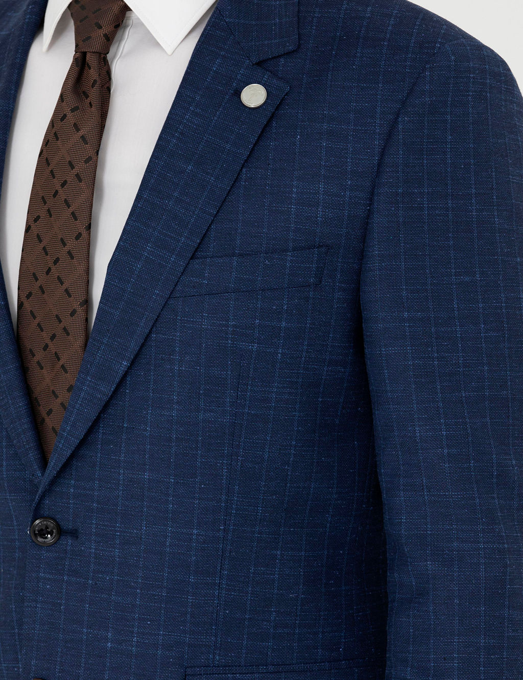 _ndigo Slim Fit _izgili Tak_m Elbise