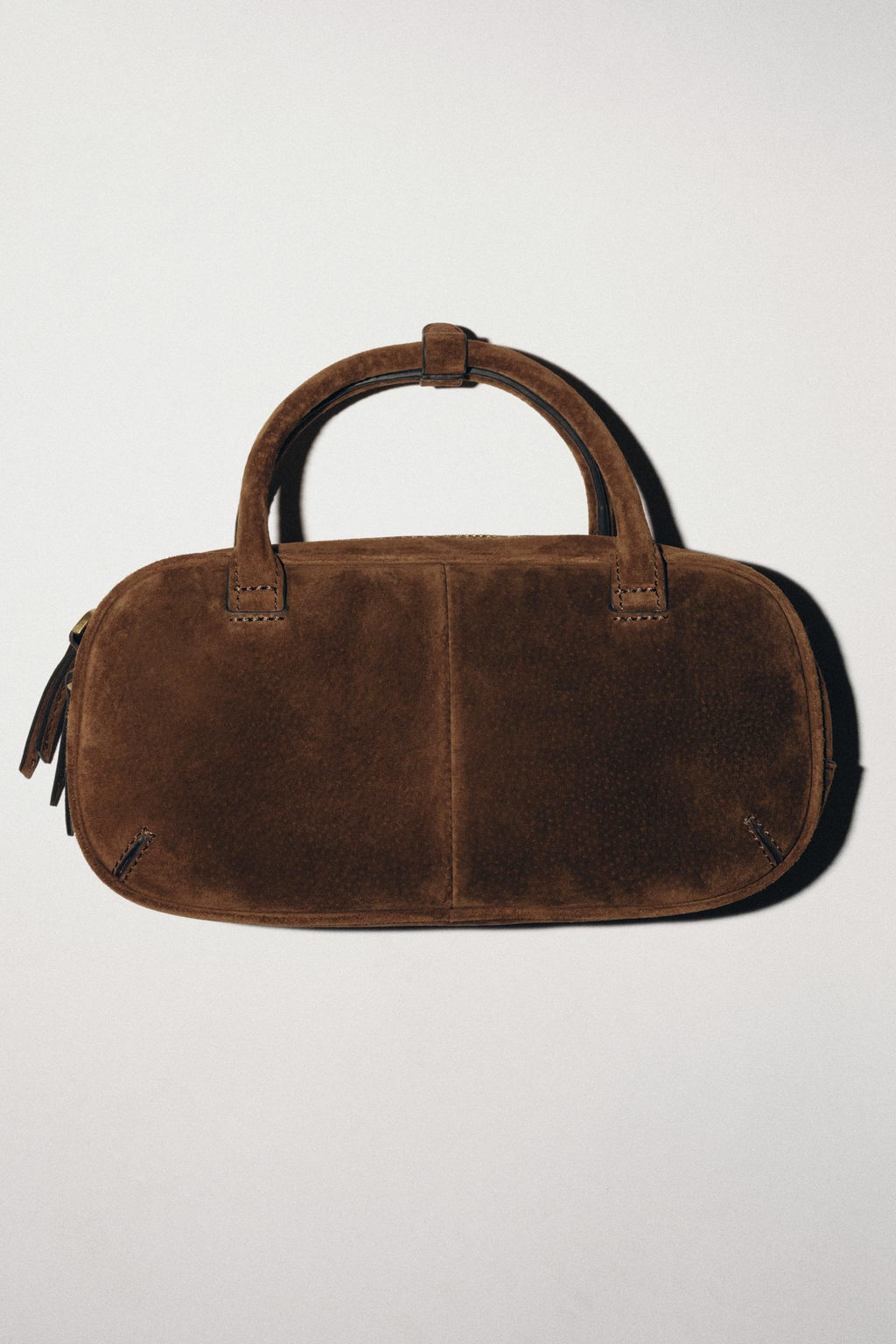 SPLIT SUEDE MINI BAG WITH DOUBLE HANDLE