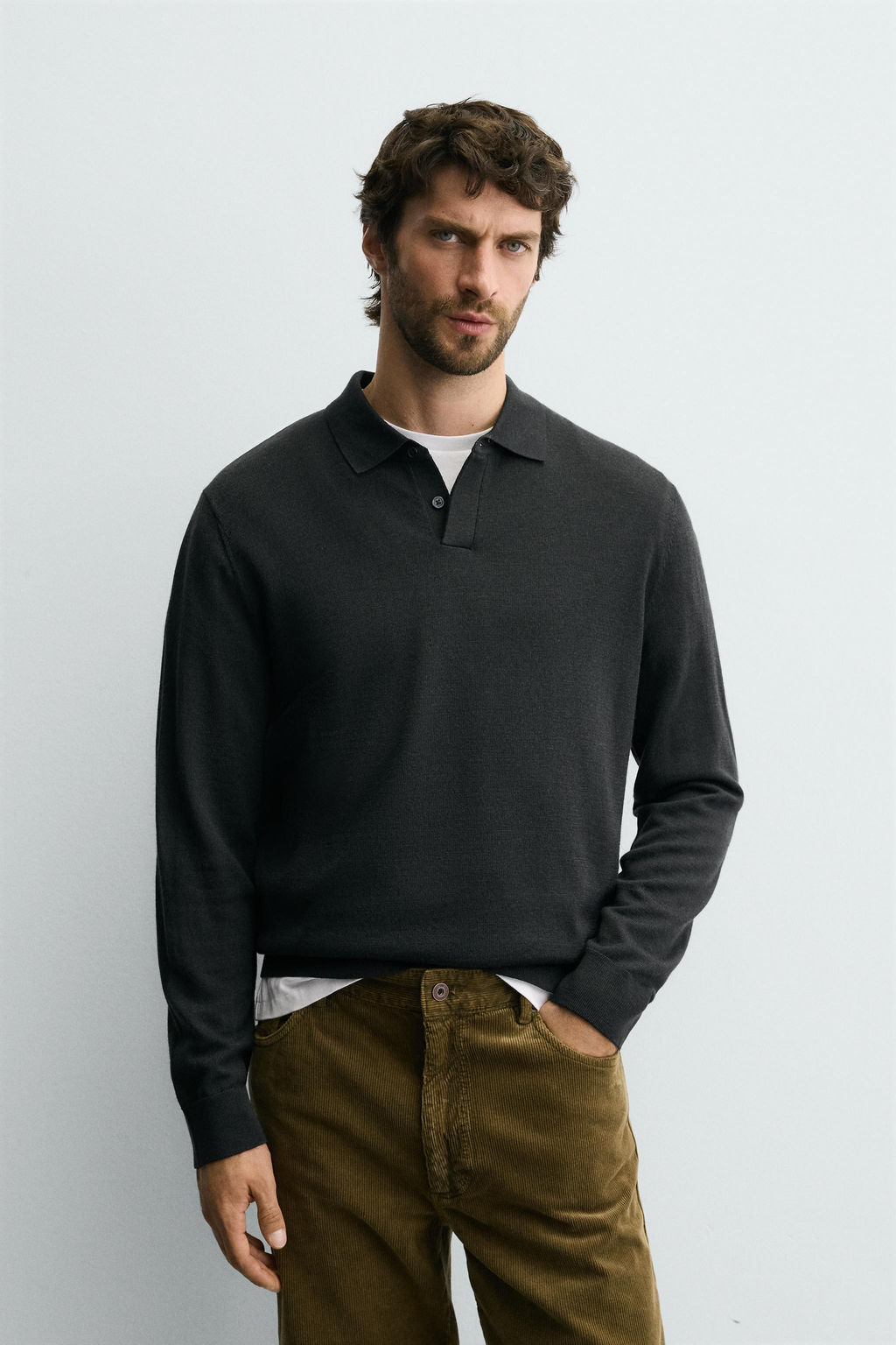 100% WOOL KNIT POLO SHIRT - Zara фото 2