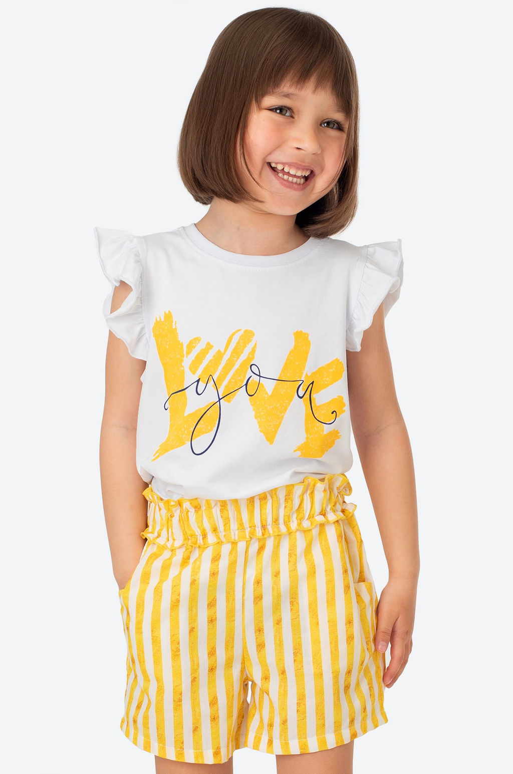 Летний хлопковый костюм с лайкрой для девочки Bonito  фото 2