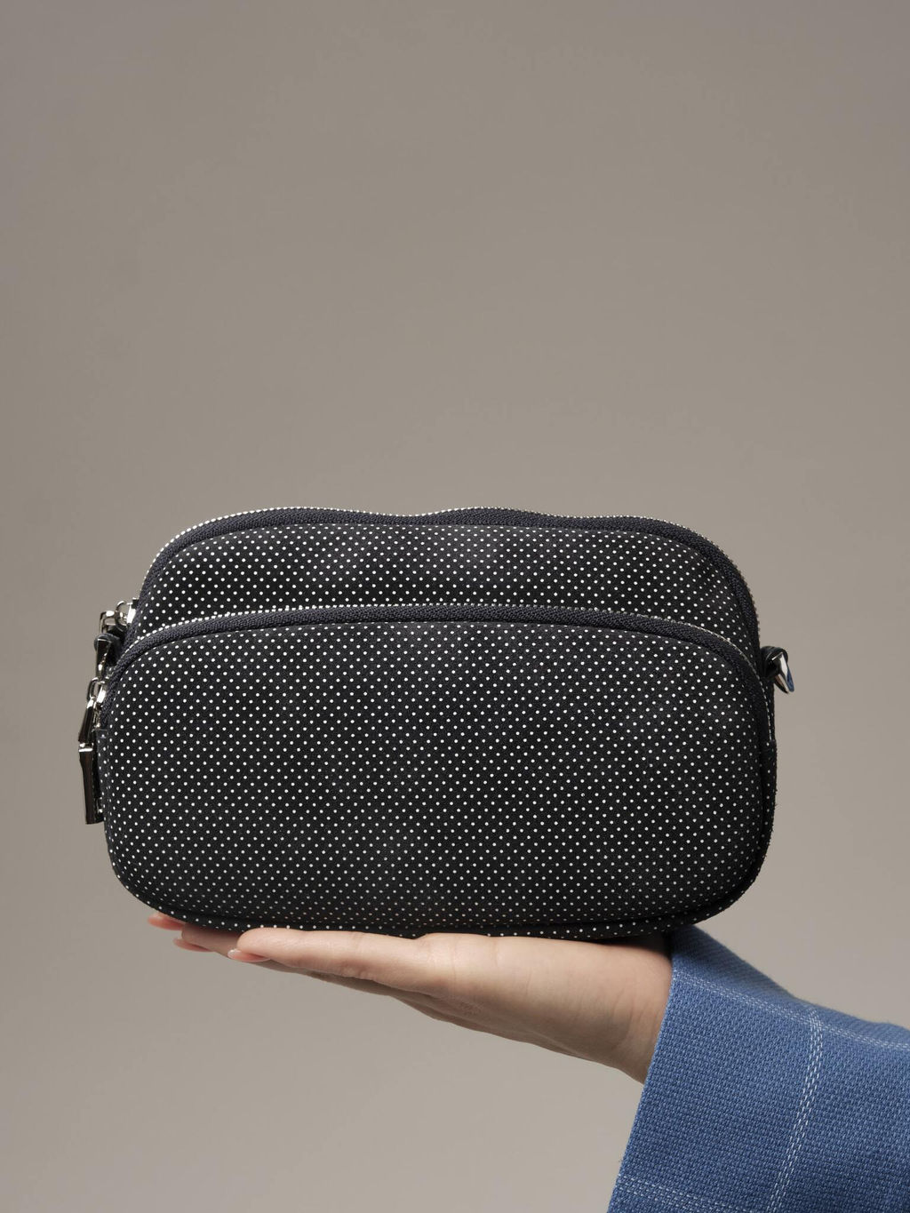 Сумка замшевая Deboro 30851 синий горох