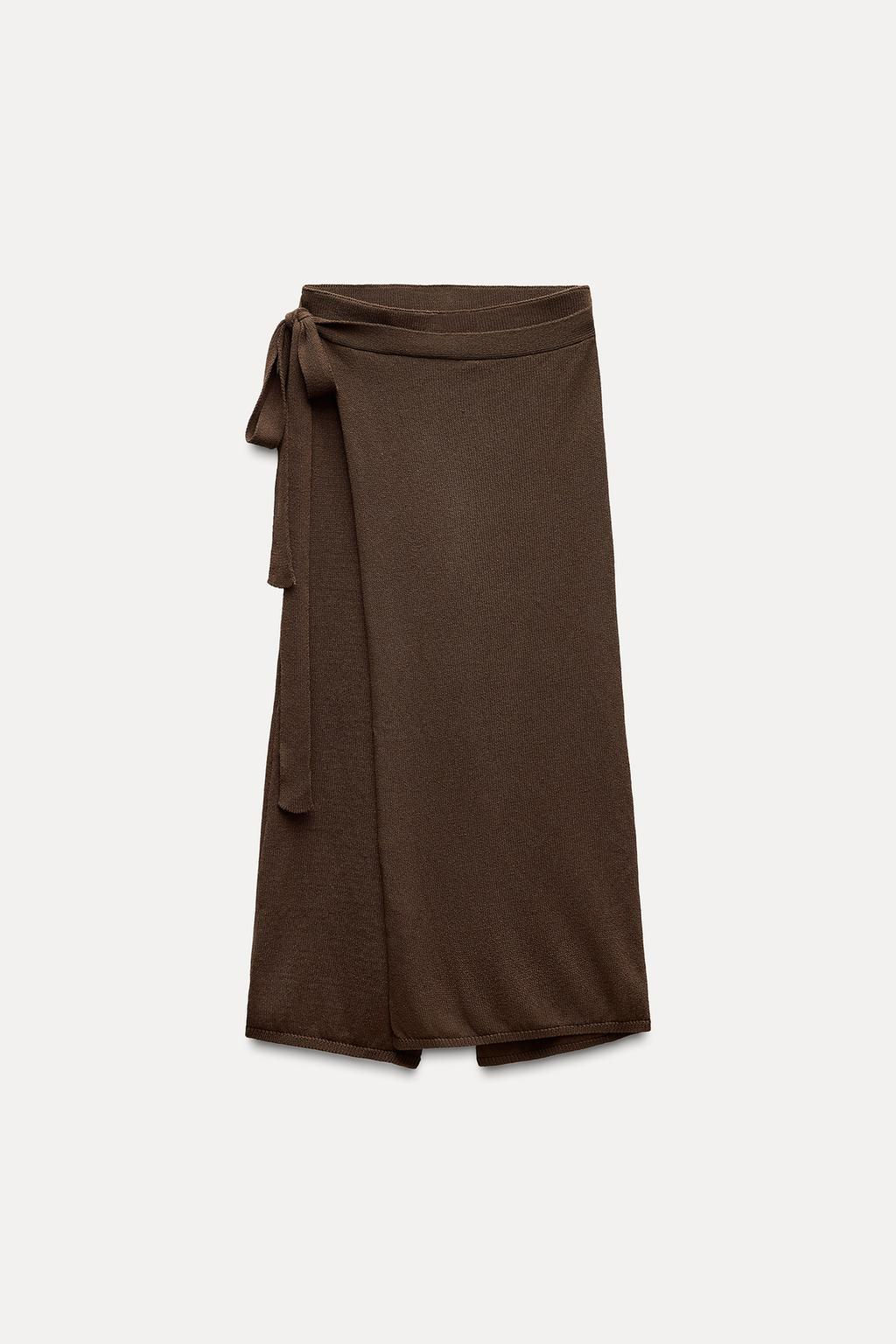 PLAIN KNIT WRAP TROUSERS - Zara фото 3