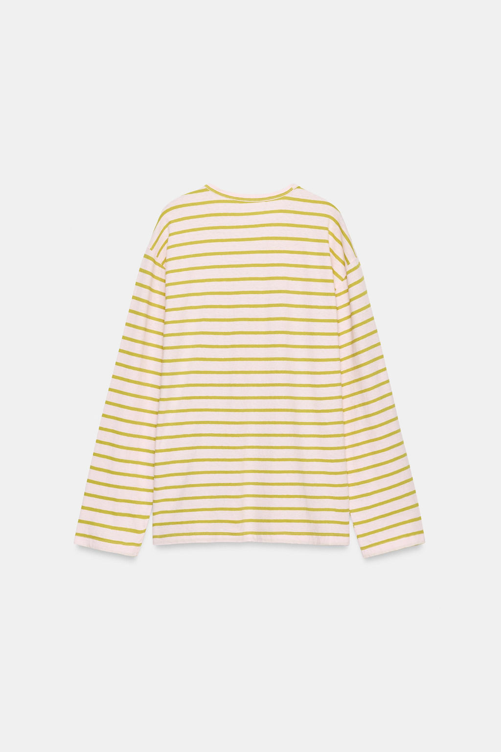 CAMISETA ALGOD?N Y LINO RAYAS / Rosa pastel - Zara фото 5