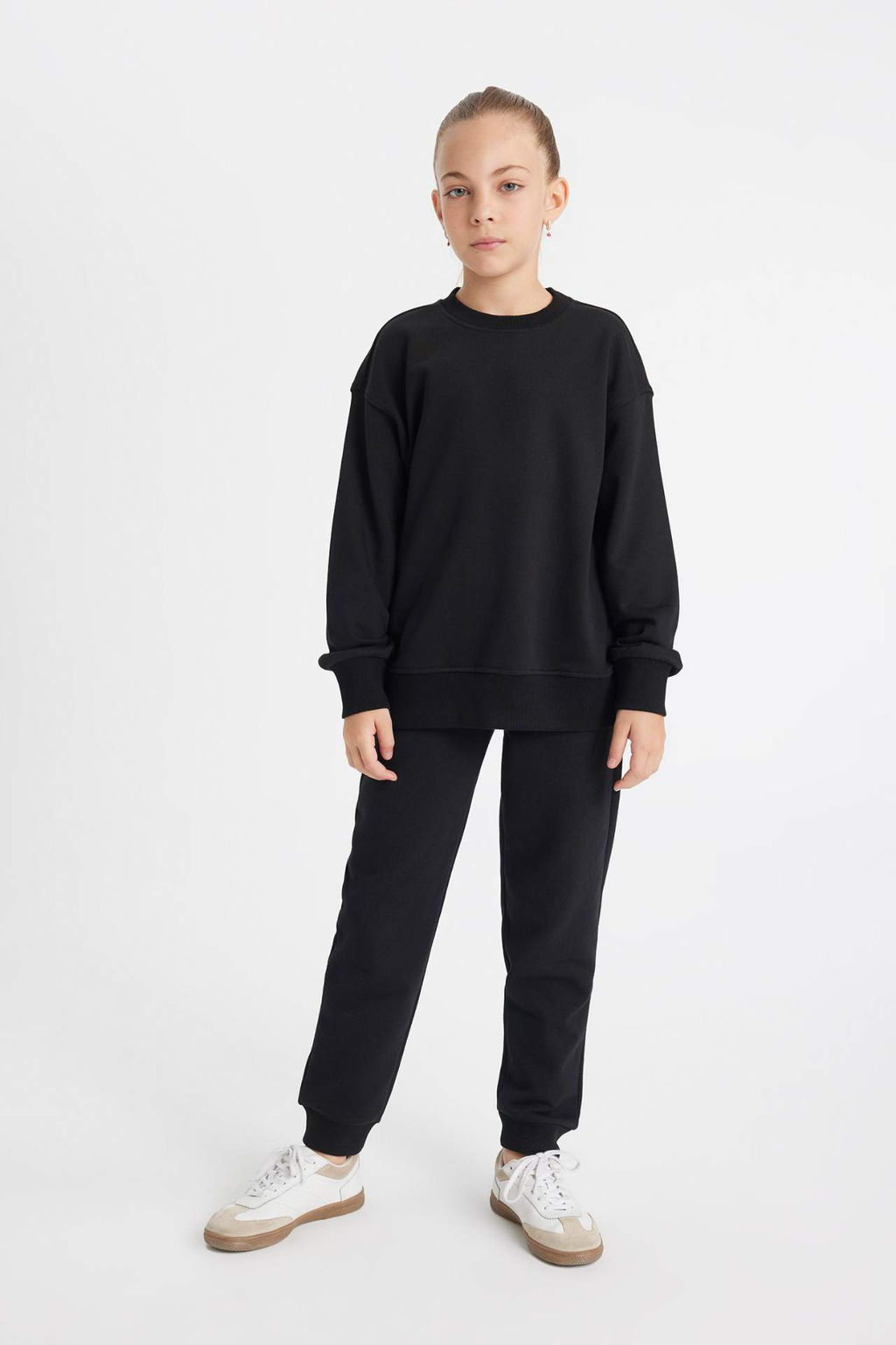 K?z Cocuk Gri Standart Fit Beli Pacas? Lastikli Okul Jogger Esofman Alt? - Defacto фото 2