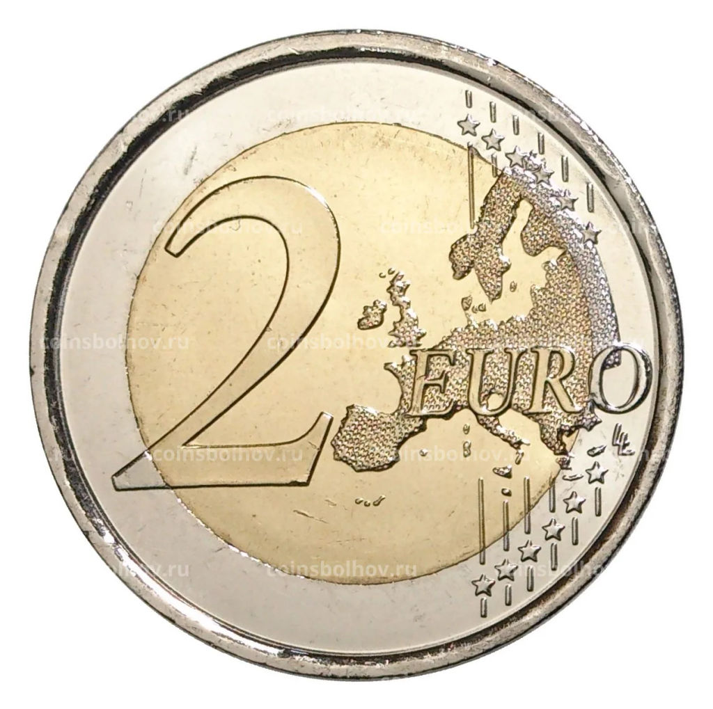 2 евро 2012 года Испания  10 лет евро наличными