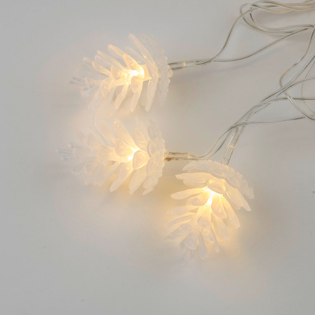 ULD-S0500-050/DTA WARM WHITE IP20 PINE CONES Гирлянда светодиодная Шишки, 5м. 50 светодиодов. Теплый белый свет. Провод прозрачный. ТМ Uniel - Volpe фото 3