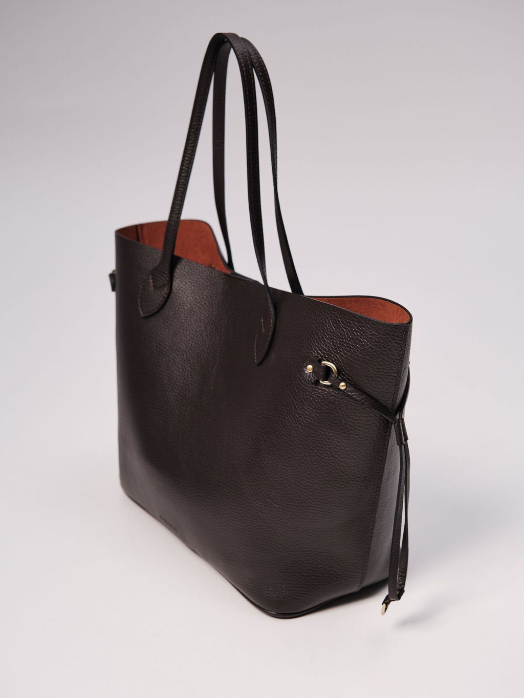 Сумка кожаная шоппер Deboro 30890 темно-коричневая