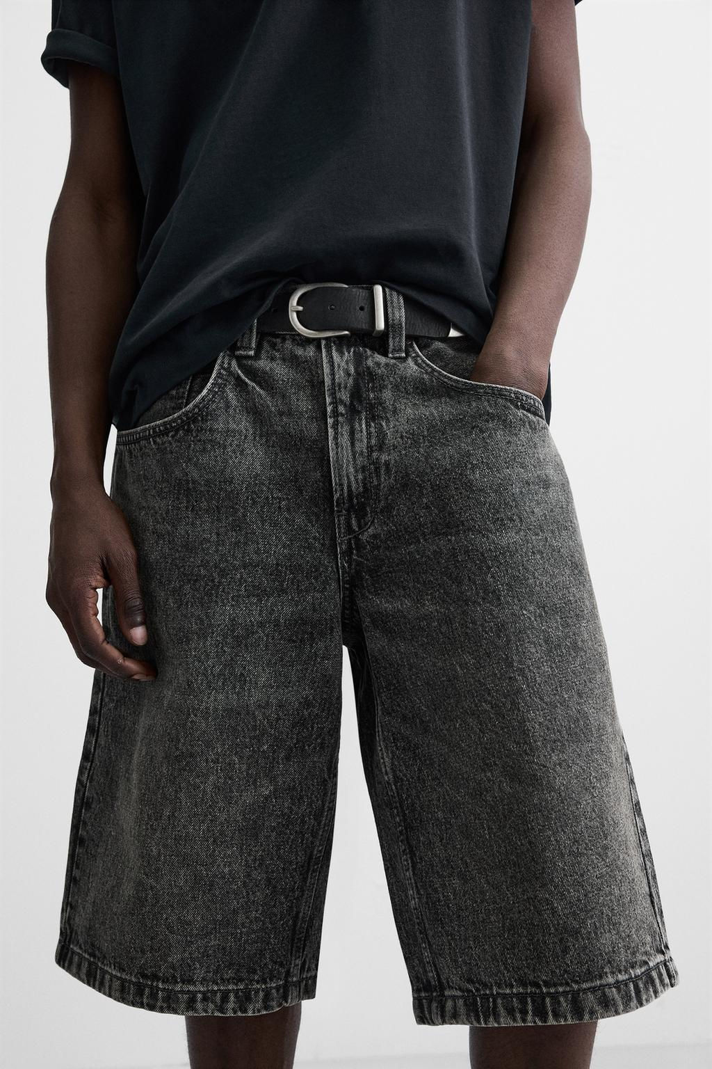 BASIC BAGGY FIT DENIM BERMUDA - Zara фото 35