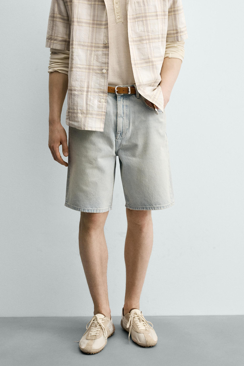 BERMUDA DENIM RELAXED FIT / Azul claro