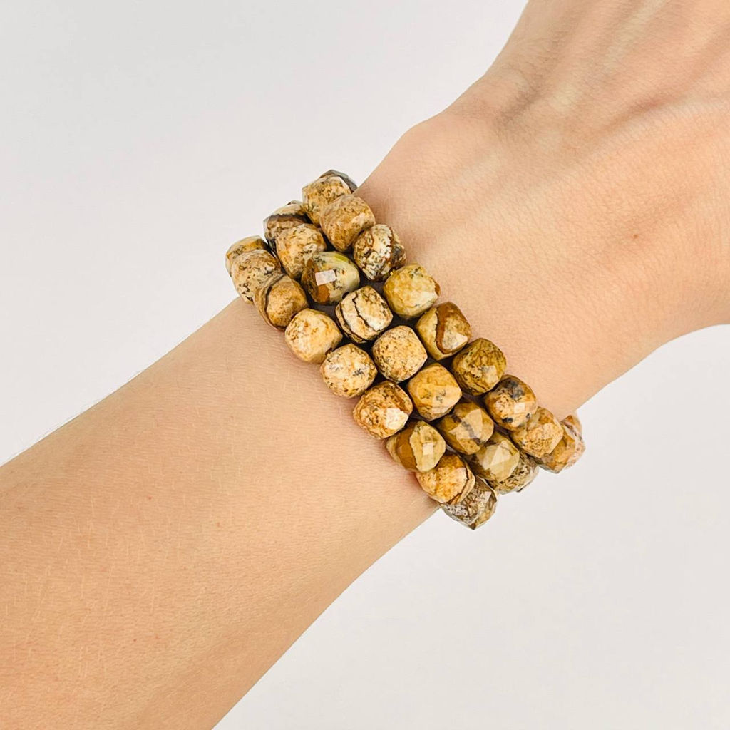 Бусины для украшений из песочной Яшмы (50 бусин) 37 см