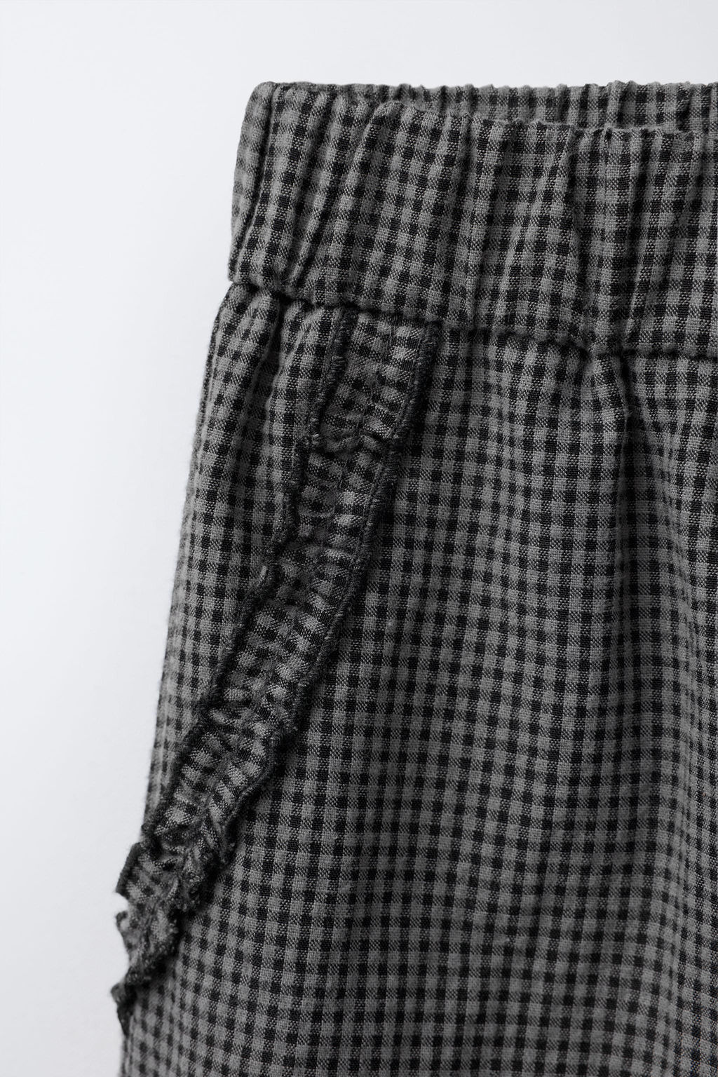 GINGHAM CHECK TROUSERS WITH RUFFLES - Zara фото 3