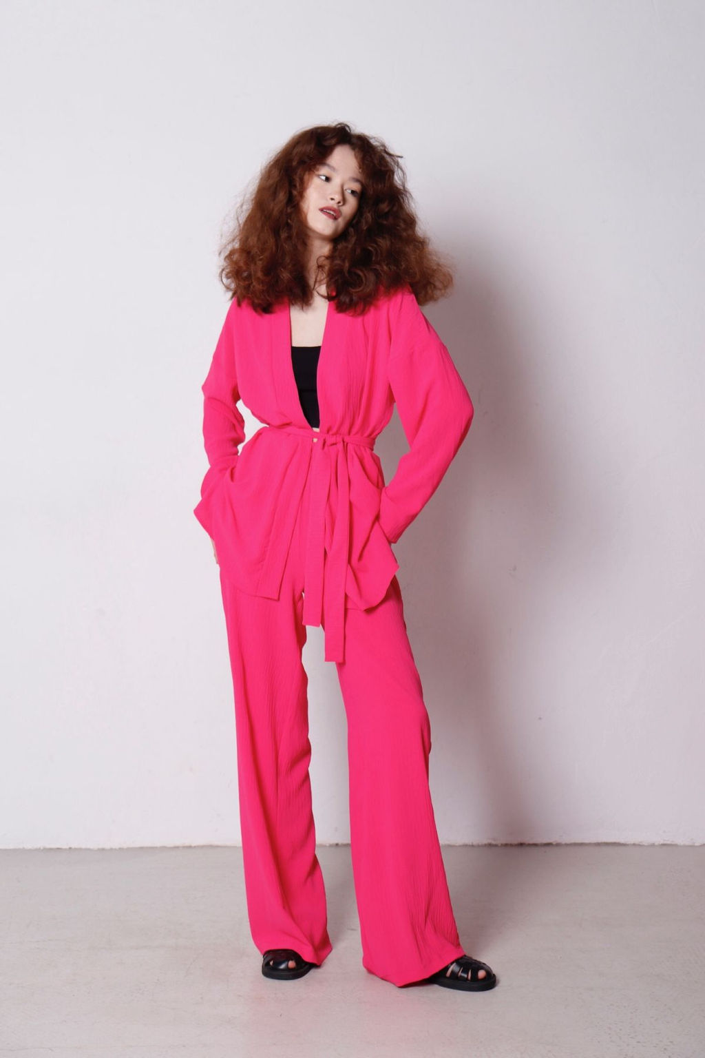 9183 Костюм из кимоно и брюк-палаццо ярко-розовый - Martichelli фото 18