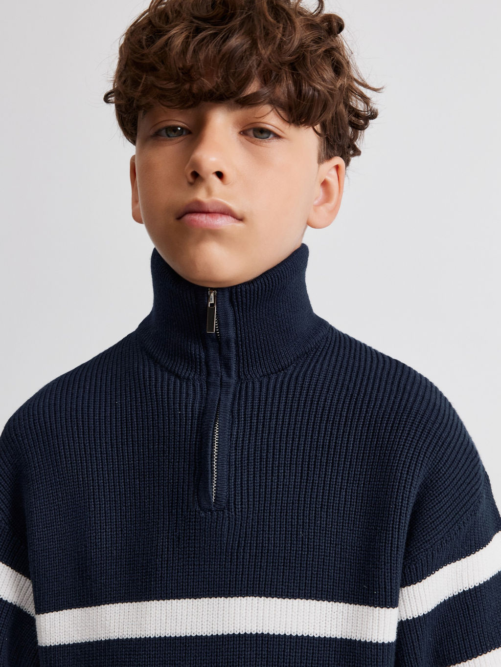 ACOOLA / Джемпер детский для мальчиков Felix синяя полоска  фото 5