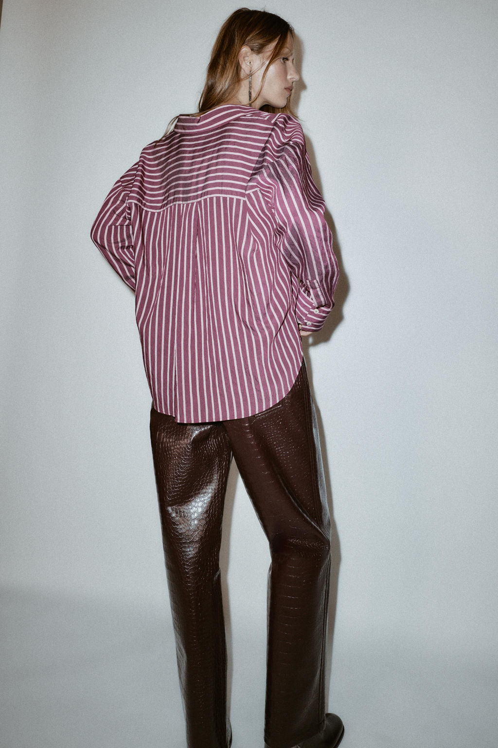 OVERSIZE STRIPED POPLIN SHIRT - Zara фото 5