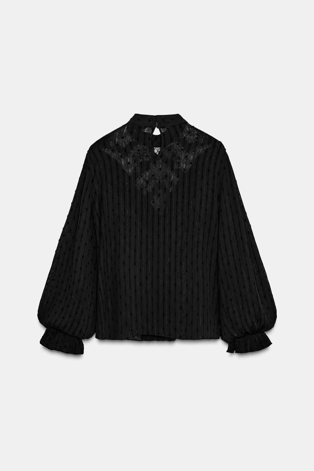 LACE DOTTED MESH SHIRT - Zara фото 5