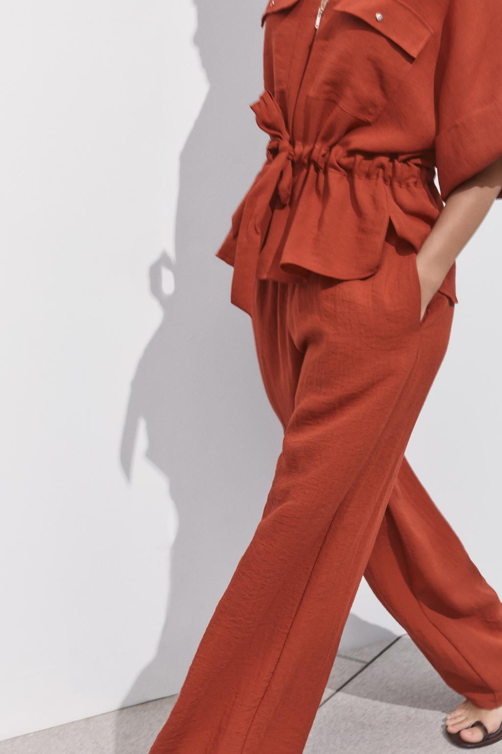 RUSTIC WIDE-LEG TROUSERS - Zara фото 11
