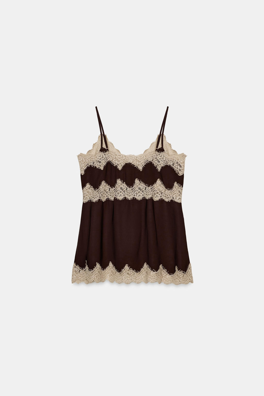 TOP LENCERO ENCAJE ZW COLLECTION / Marr?n - Zara фото 8