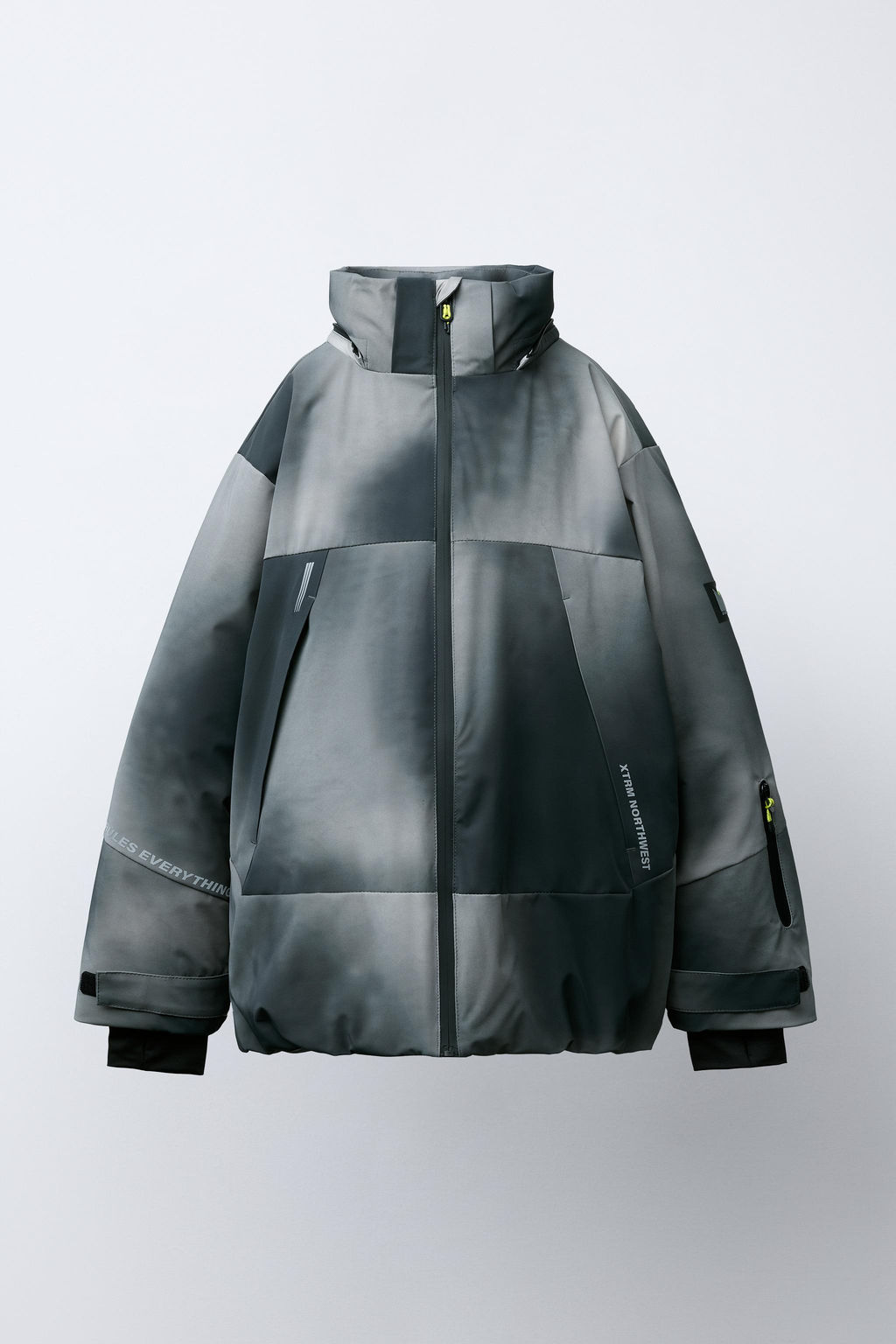TIE DYE WATER-RESISTANT AND WINDPROOF DETACHABLE HOODIE JACKET RECCO® SYSTEM SKI COLLECTION - Zara фото 2