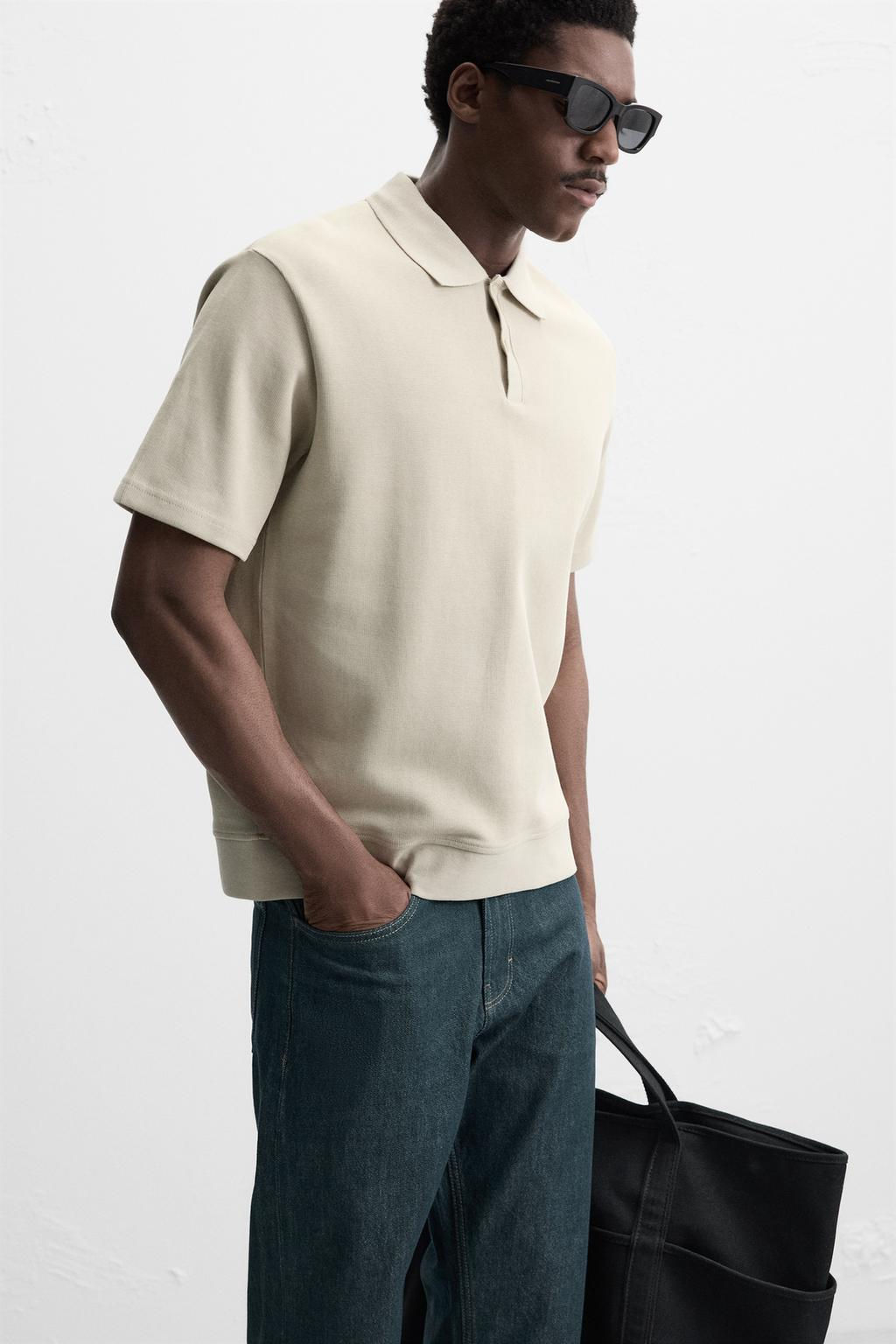 INTERLOCK TEXTURED POLO SHIRT - Zara фото 14