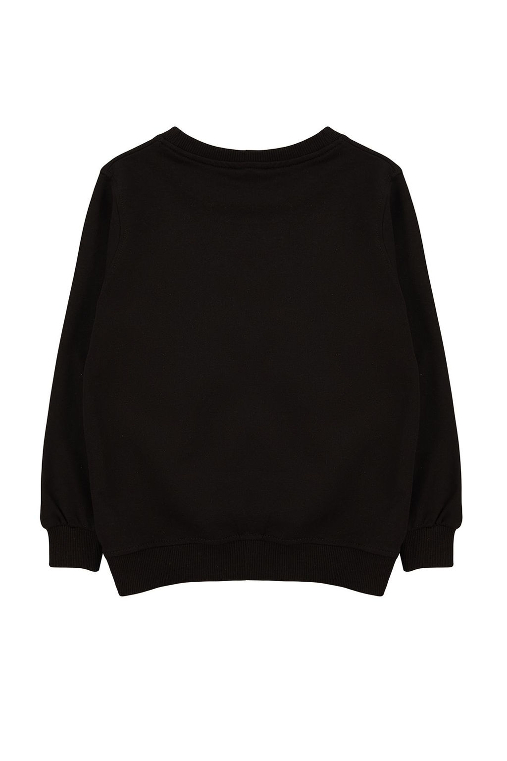 Siyah K?z Cocuk Mevsimlik-Ince Cicek Nak?sl? Orme Sweatshirt TKDAW25SW00008