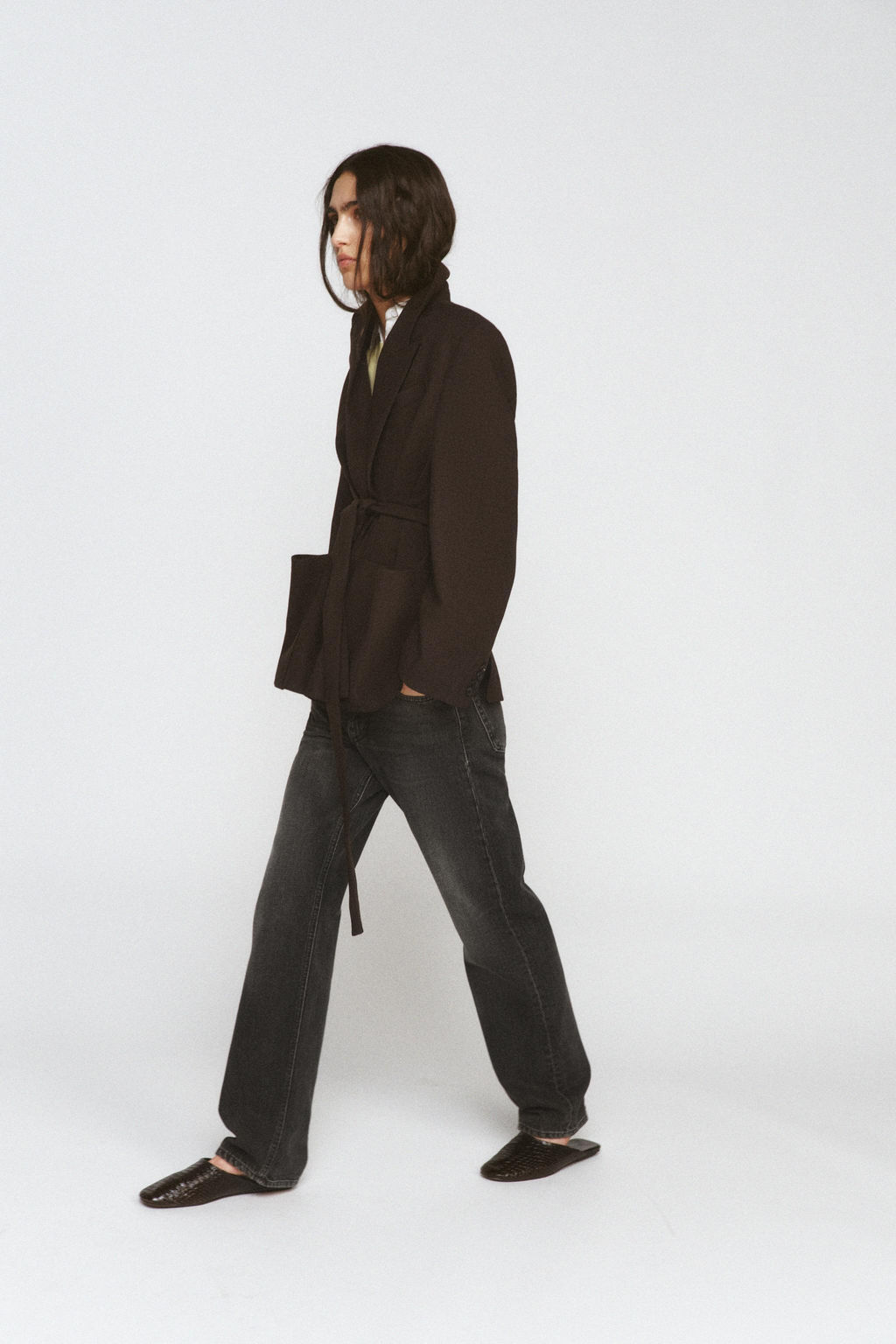 ZW COLLECTION LIMITED EDITION 100% WOOL BELTED BLAZER - Zara фото 4
