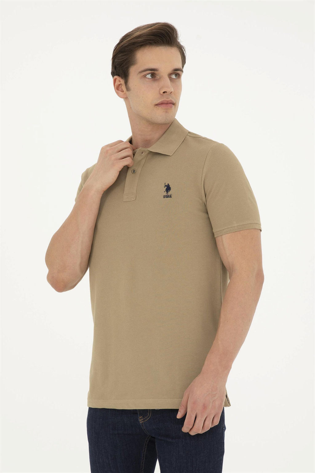 Мужская базовая футболка цвета хаки Неожиданная скидка в корзине - U.s. polo assn фото 3