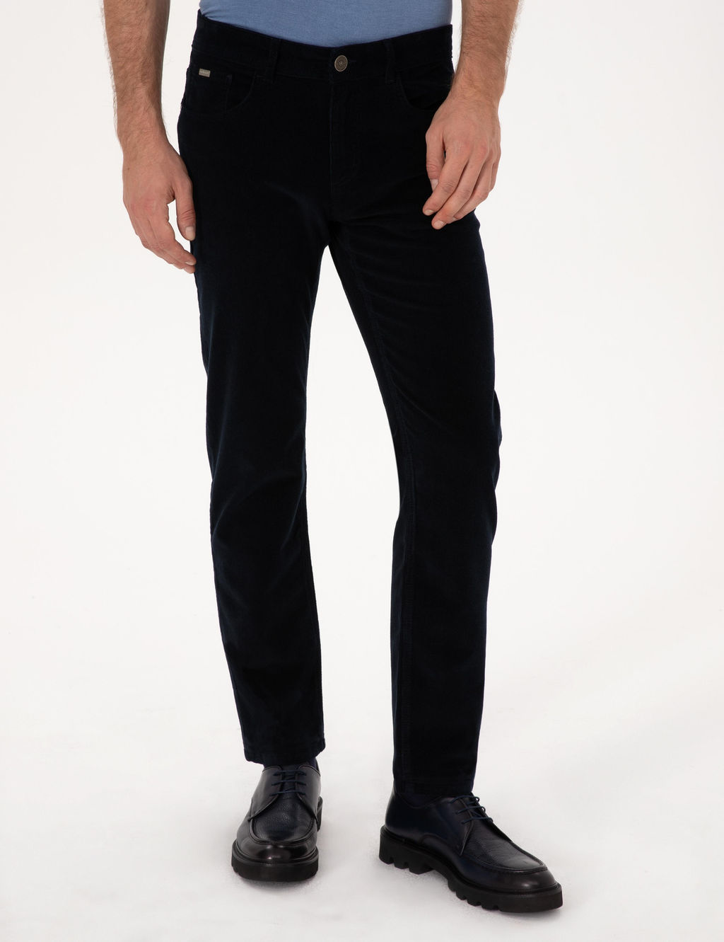 Lacivert Straight Fit Kanvas Pantolon - Cacharel фото 2