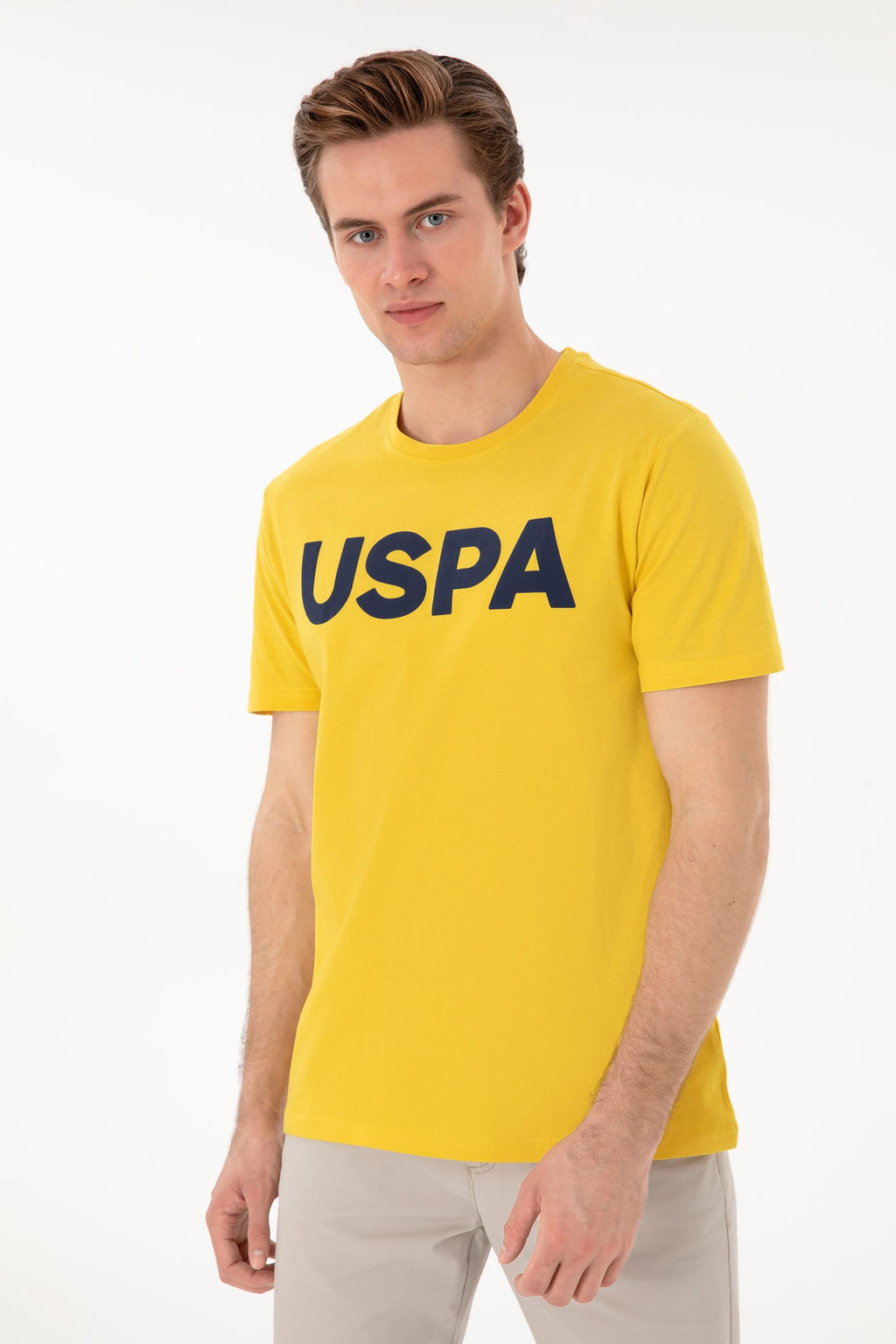 Erkek Regular Fit Bisiklet Yaka Koyu Sar_ Basic Ti__rt Sepette S_rpriz _ndirim - U.s. polo assn фото 3