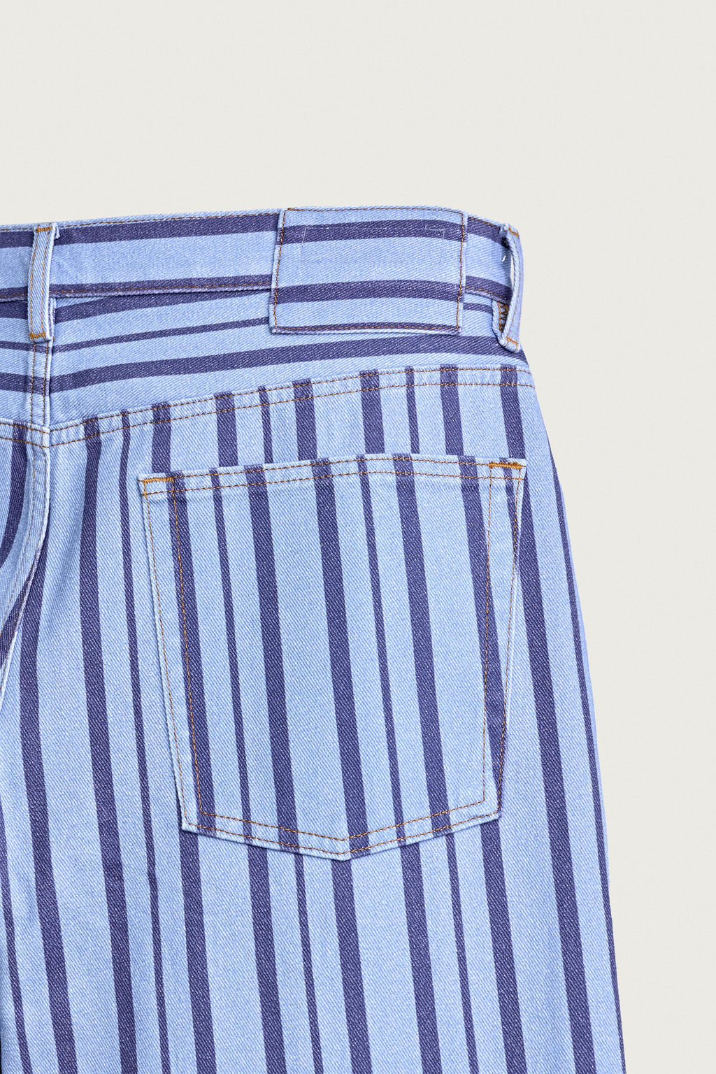 PANTAL?N STRAIGHT FIT RAYAS / Azul