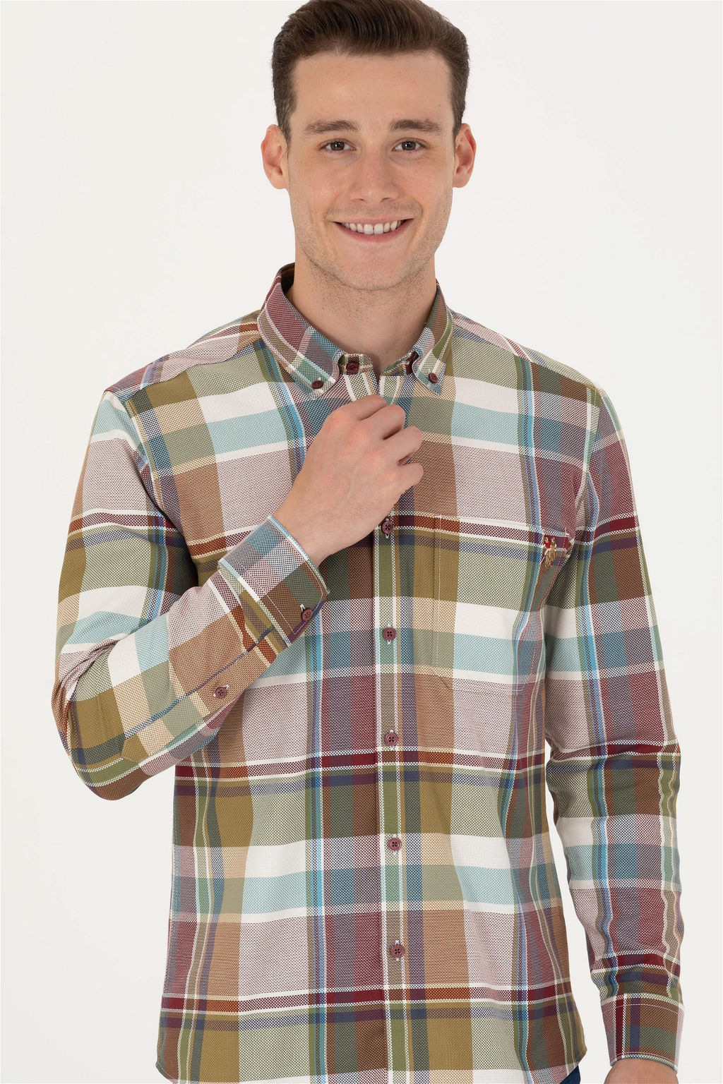 U. S. Polo Assn Мужская рубашка Lumberjack бордовая красная - U.s. polo assn фото 11