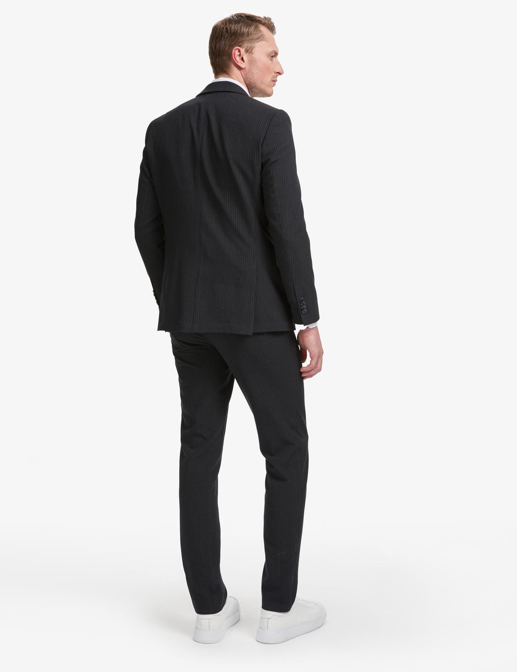 Lacivert Ex. Slim Fit _izgili Tak_m Elbise