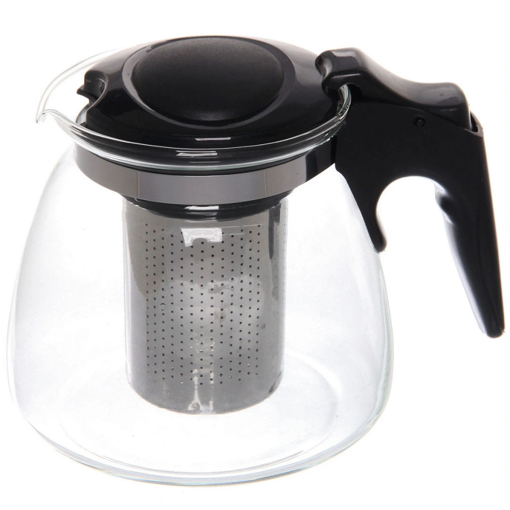 Чайник заварочный стеклянный 900мл "Ассорти", микс цветов