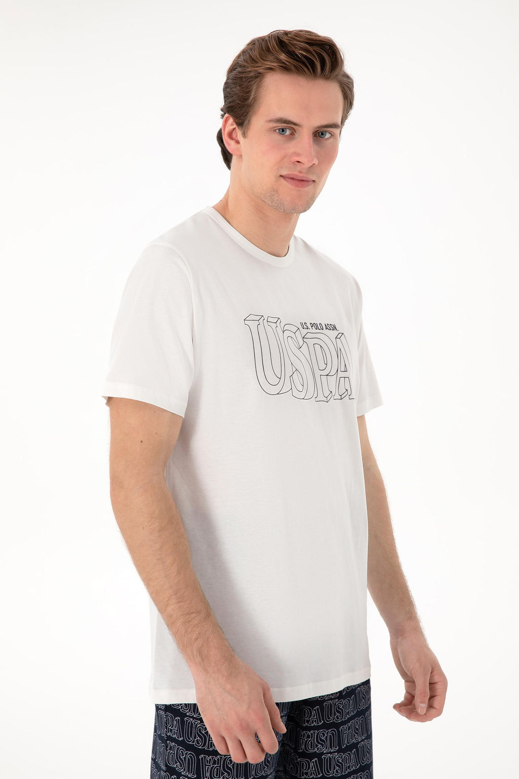 Erkek Beyaz Pijama Tak_m_ Sepette S_rpriz _ndirim - U.s. polo assn фото 3