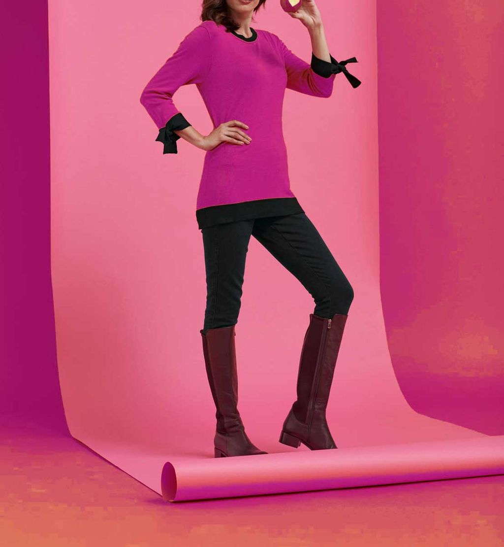 Пуловер, розово-черный - Heine фото 5