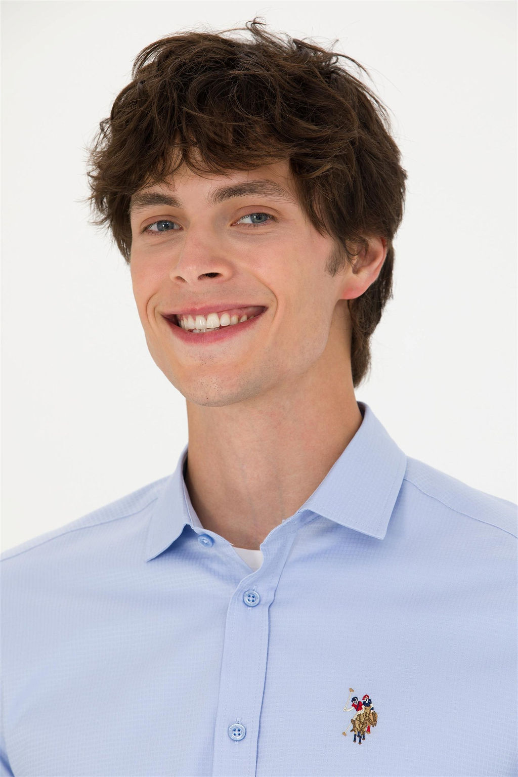 U. S. Polo Assn Мужская синяя рубашка с длинным рукавом - U.s. polo assn фото 2