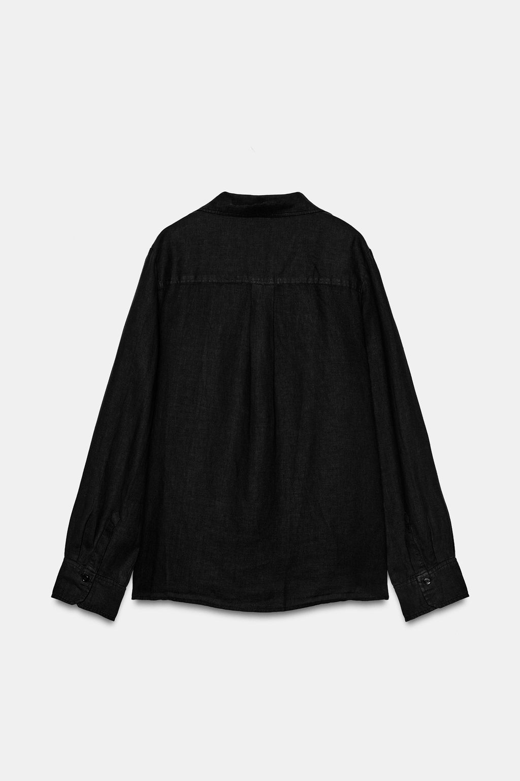 CAMISA LINO 100% BOLSILLO ZW COLLECTION / Negro - Zara фото 7