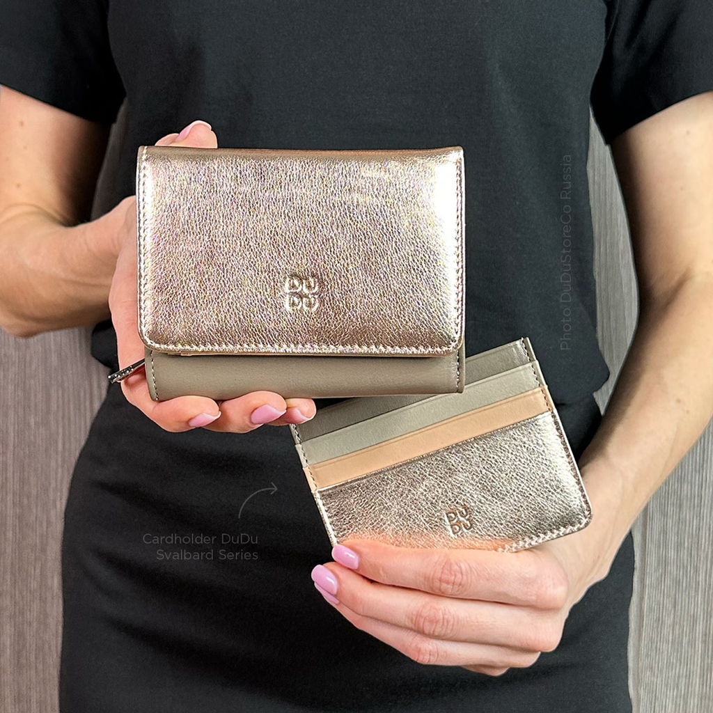 Итальянский кожаный кошелек DuDu серии Pemba | золотистый - Dudubags фото 6