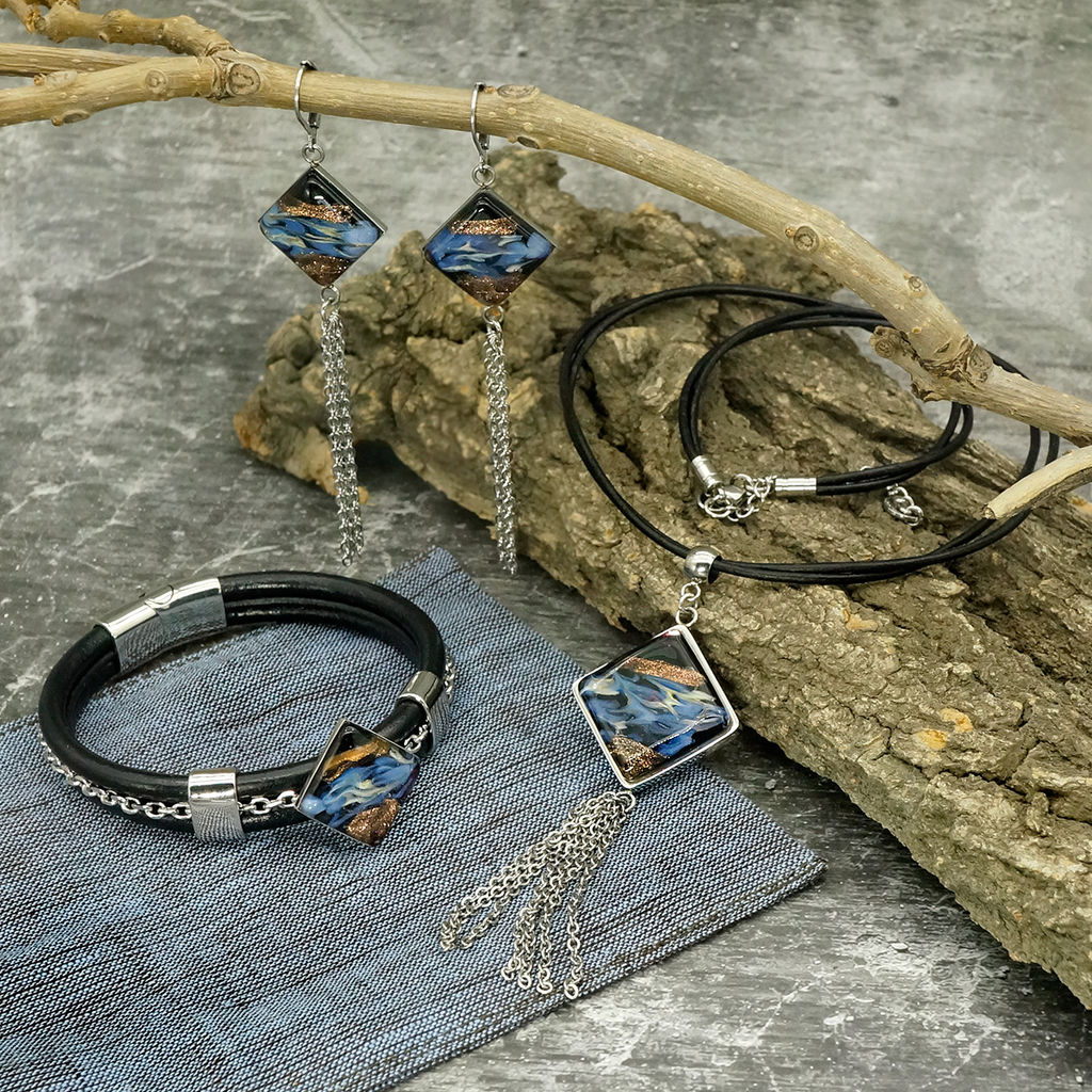 Серьги из муранского стекла AZURE FLAME LS3370 - Vloes фото 6