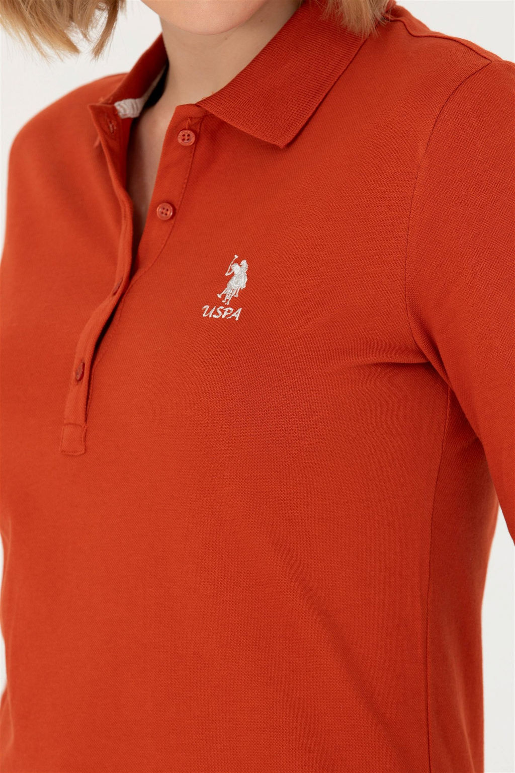 Женский базовый свитшот с воротником поло и плиткой Неожиданная скидка в корзине - U.s. polo assn фото 7