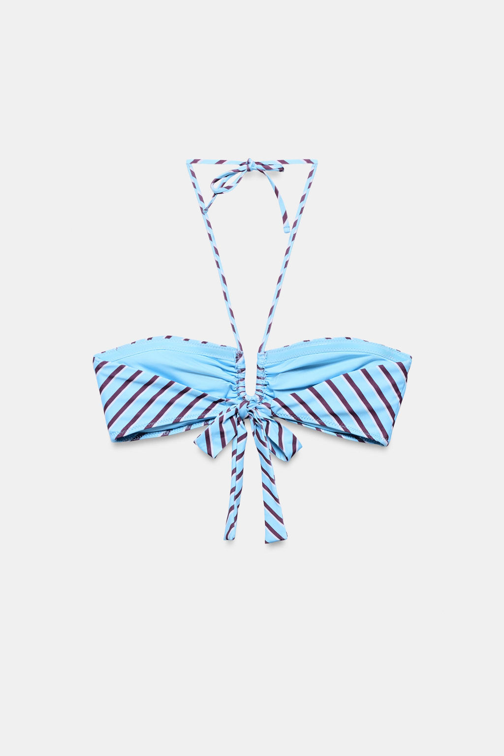 TOP BIKINI BANDEAU ESTAMPADO RAYAS / Azul - Zara фото 7