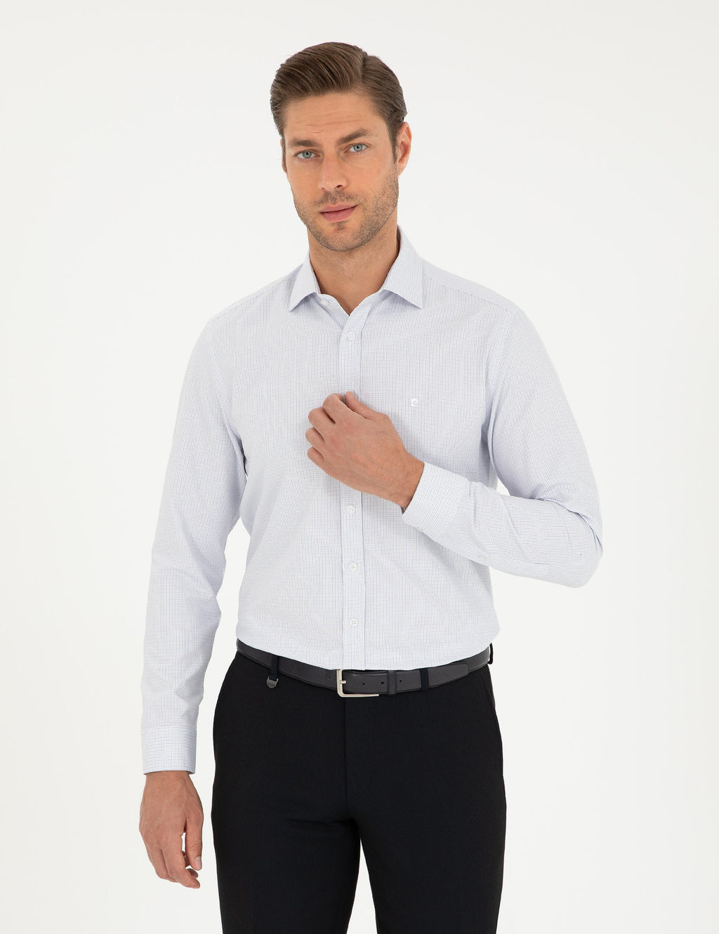 Lacivert Slim Fit Uzun Kollu G_mlek