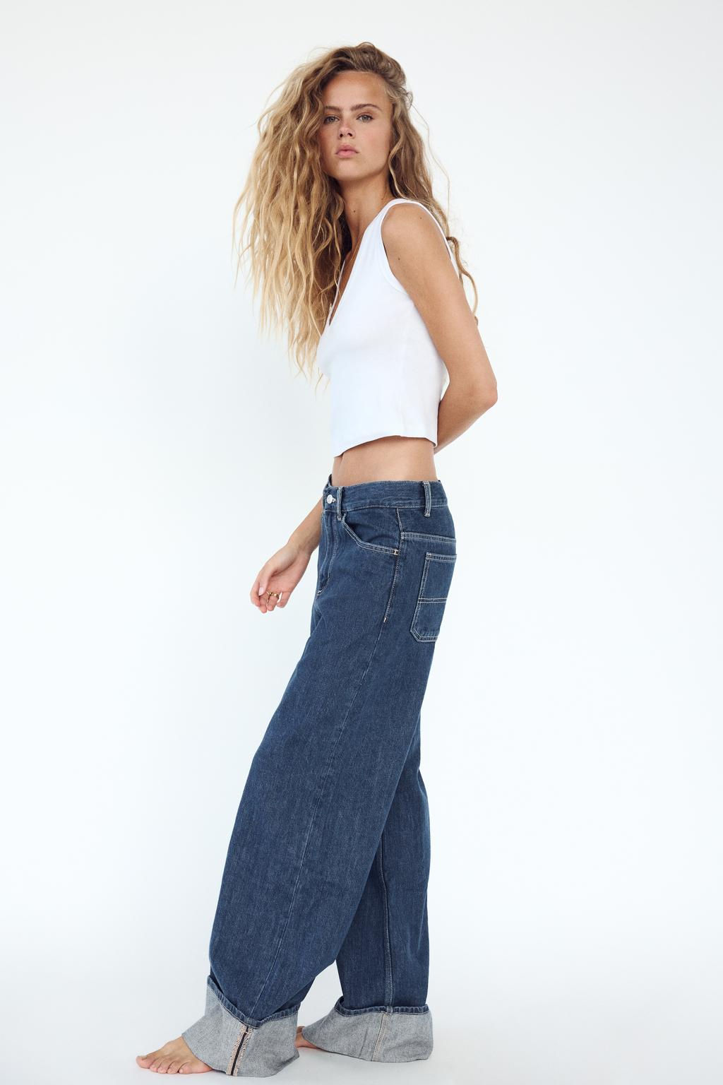 TRF WIDE-LEG HIGH-WAIST JEANS - Zara фото 3