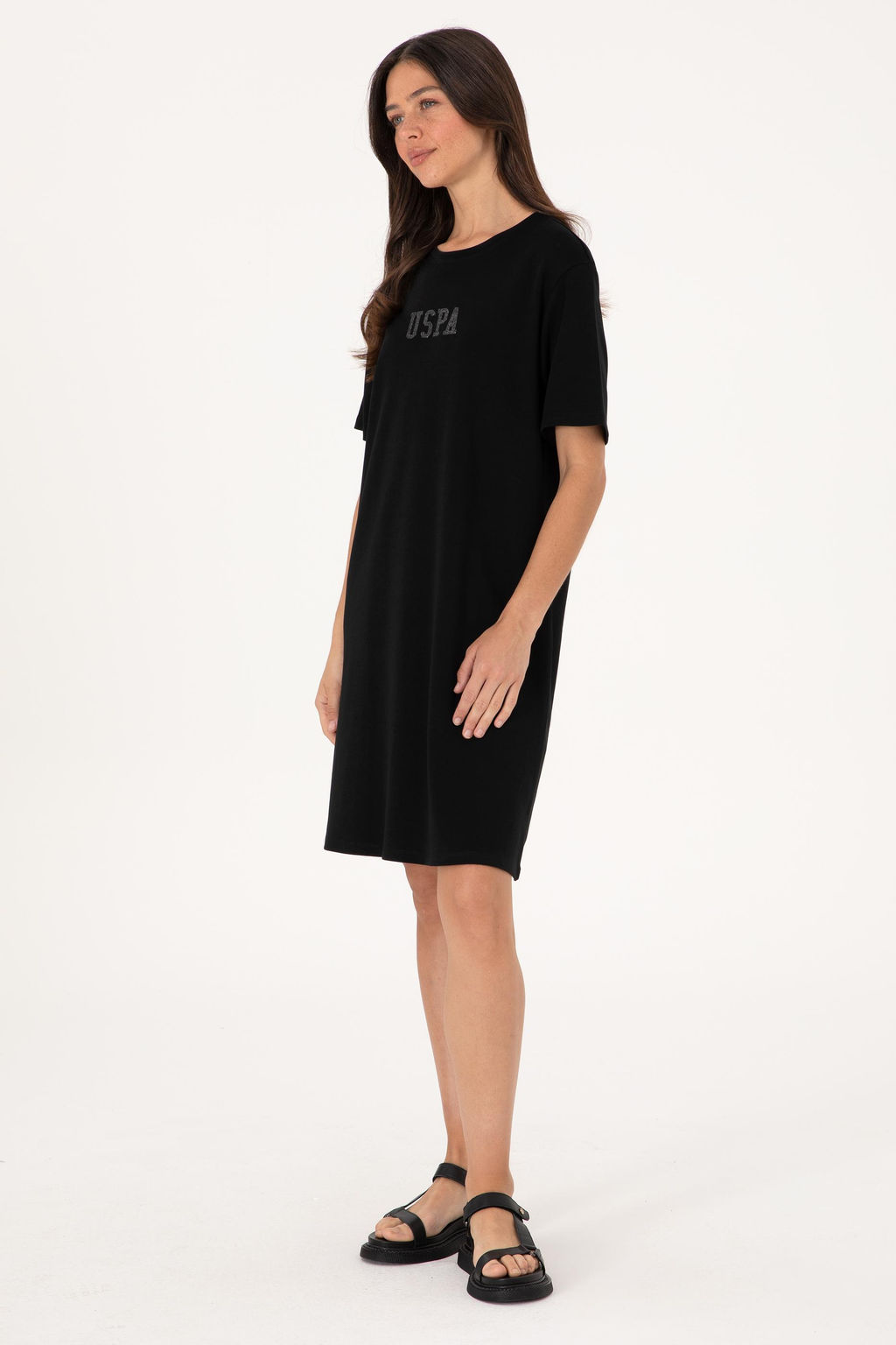 Kad_n Siyah Bisiklet Yaka Mini Boy _rme Elbise Sepette S_rpriz _ndirim - U.s. polo assn фото 3