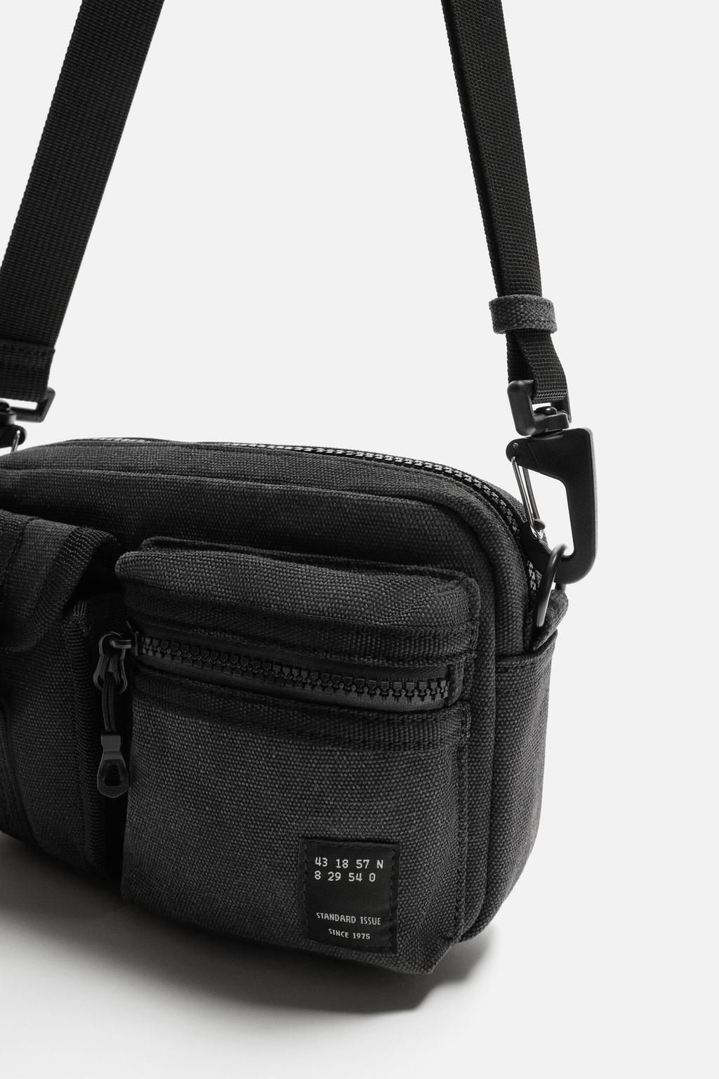 FABRIC CROSSBODY BAG WITH POCKETS - Zara фото 3