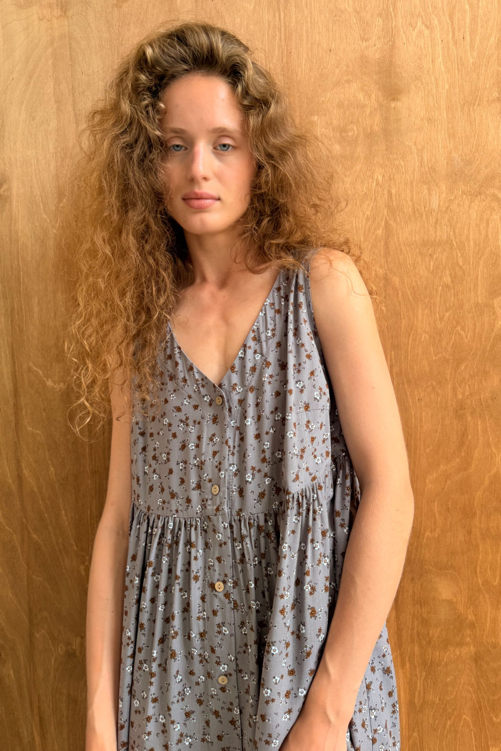 Платье женское ВОЗДУХ122/02/Серый, коричневый - M&G all natural фото 4