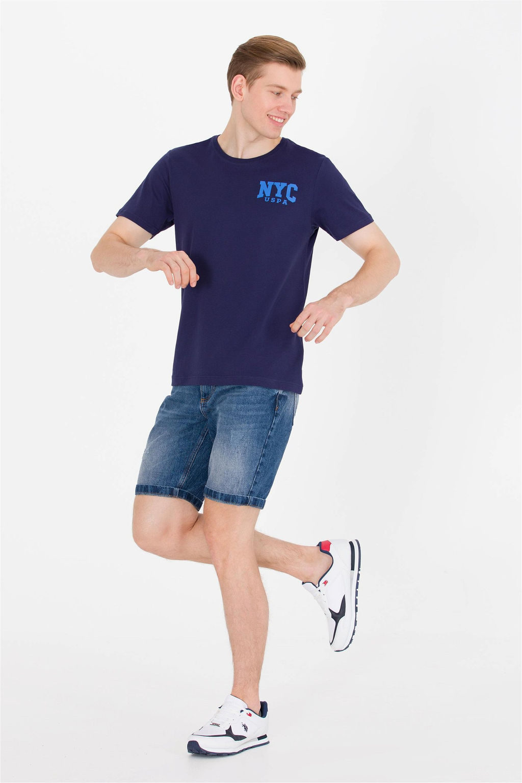 U. S. Polo Assn Мужская темно-синяя футболка с круглым вырезом - U.s. polo assn фото 8