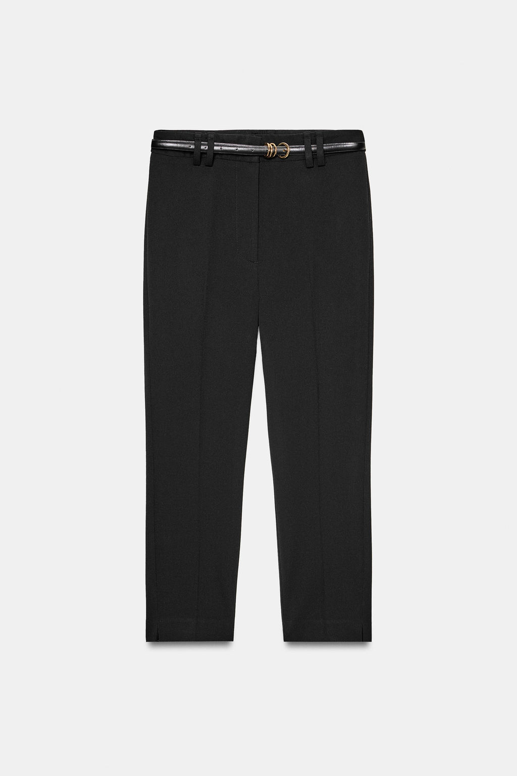 PANTAL?N CAPRI CINTUR?N / Negro - Zara фото 8