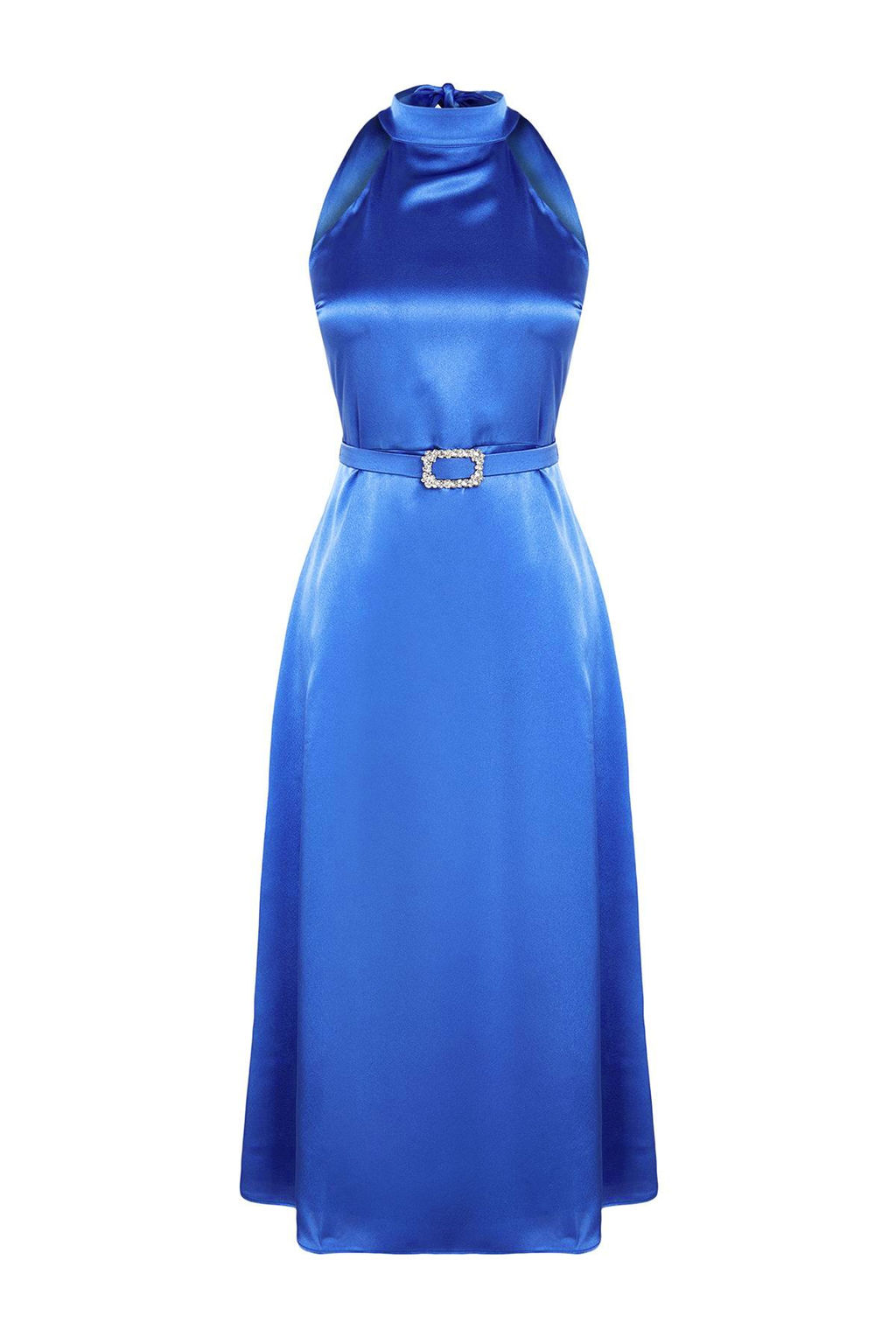 Saks A-Kesim Parlak Tas Toka Detayl? Dokuma Saten Elbise TPRSS24EL00238 - Trendyolmilla фото 6