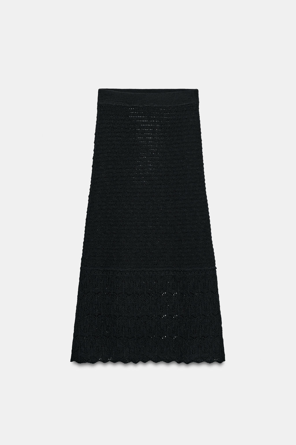 FALDA LARGA PUNTO POINTELLE / Negro - Zara фото 6