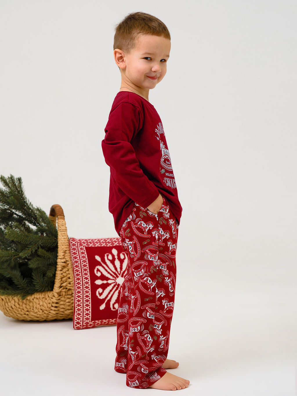 Пижама 100% хлопок мужская Лошадка - Оптима фото 14